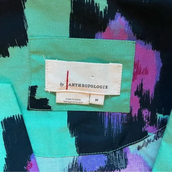 Anthropologie The Somerset Maxi Dress Teal & Purple Watercolor Floral Size M - Picture 7 of 7